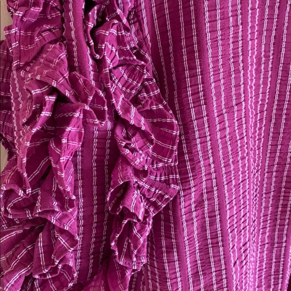 HappyxNature ruffle puff sleeve striped blouse - Picture 4 of 8